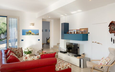 Villa Olimpia 6+2: Mobilia, Interior Design, Parete, Pavimentazione, Legna, Divano, Camera, Soffitto, Pavimento, Soggiorno