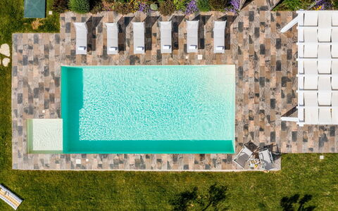 Dama dei Venti 6+2: Piscina, Ricorrere, Mobili Da Esterno, Pavimentazione, Materiale Composito, Tempo Libero, Eco Hotel, Terme, Giochi D'Acqua, Sedia