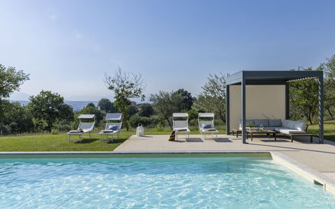 Villa Petrillo 6: Piscina, Mobili Da Esterno, Lotto, Giardino, Shade, Ricorrere, Landscaping, Struttura Esterna, Prato