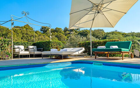 Villa Stella 6: Piscina, Blu, Mobili Da Esterno, Mobilia, Ombrello, Ricorrere, Lettino, Tempo Libero, Shade, Sedia