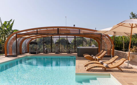 Villa i Mori 4: Piscina, Architettura, Ricorrere, Materiale Composito, Shade, Eco Hotel, Mobili Da Esterno, Struttura Esterna, Giardino, Estate