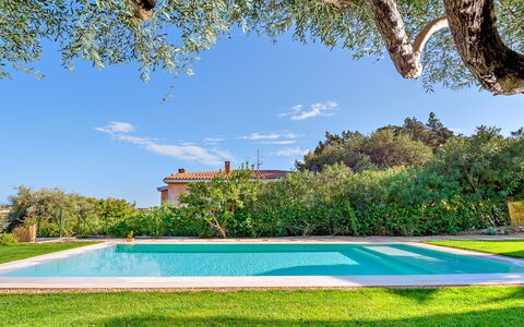 Villa la Marina 5+1: Blu, Piscina, Giardino, Ricorrere, Estate, Backyard, Agriturismo, Eco Hotel, Landscaping, Hacienda