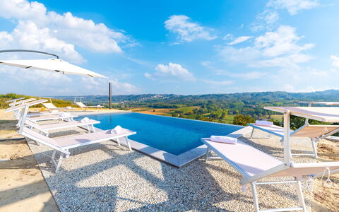 Casa Leonarda 8+2: Blu, Piscina, Ricorrere, Resort Citta ', Cumulo, Mobili Da Esterno, Visione Globale, Lettino