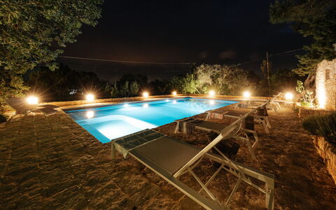 Villa Giari 8: Piscina, Ricorrere, Materiale Composito, Notte, Giochi D'Acqua, Eco Hotel, Tempo Libero, Terme, Paesaggio Di Illuminazione, Mobili Da Esterno
