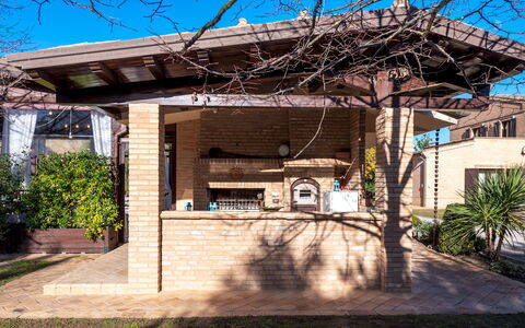 Villa Isotta 8+4: Mobilia, Tetto, Shade, Portico, Struttura Esterna, Backyard, Giardino, Color Legno, Terrazza, Mobili Da Esterno