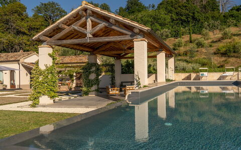 Villa Dianella 8+2: Piscina, Ricorrere, Struttura Esterna, Shade, Estate, Eco Hotel, Landscaping, Giochi D'Acqua, Villa, Pergola