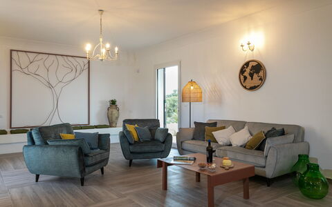 Dimora degli Ulivi 10: Mobilia, Divano, Interior Design, Pavimentazione, Soggiorno, Pavimento, Legna, Casa, Appartamento
