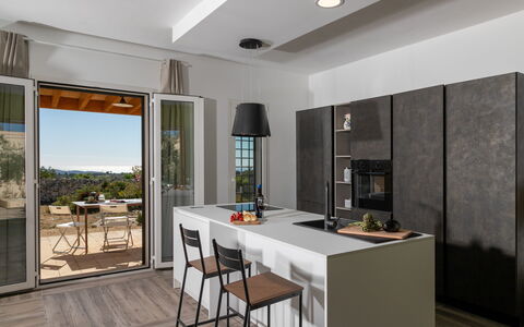 Dimora degli Ulivi 10: Mobilia, Cucina, Pavimentazione, Interior Design, Controsoffitto, Parete, Elettrodomestico Da Cucina, Legna, Pavimento, Apparecchio Major