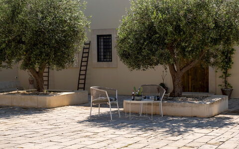 Dimora degli Ulivi 10: Shade, Giardino, Flagstone, Woody Impianto, Vaso Di Fiori, Calcestruzzo, Cortile, Landscaping, Brick, Design