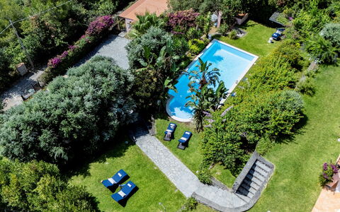 Villa Bambù 9+2: Blu, Piscina, Ricorrere, Arbusto, Giardino, Tempo Libero, Eco Hotel, Landscaping, Hacienda, Backyard