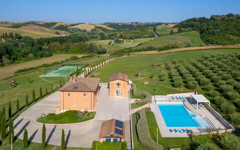 Podere Terranuova 10+2: Piscina, Estate, Tempo Libero, Ricorrere, Prato, Hacienda, Villa, Agriturismo, Cortile, Landscaping