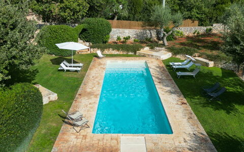 Trullo Luna 6+1: Piscina, Blu, Ricorrere, Materiale Composito, Giardino, Backyard, Shade, Mobili Da Esterno, Landscaping, Giochi D'Acqua