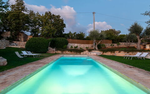 Trullo Luna 6+1: Piscina, Blu, Materiale Composito, Giochi D'Acqua, Hacienda, Ricorrere, Terme, Estate, Landscaping, Backyard