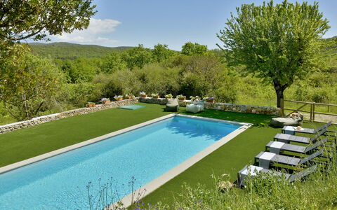 Casa la Pratellaccia 6+2: Piscina, Giardino, Tempo Libero, Ricorrere, Backyard, Shade, Giochi D'Acqua, Eco Hotel, Landscaping, Terme