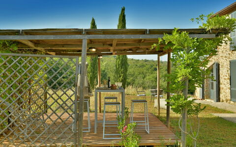 Casa la Pratellaccia 6+2: Legna, Giardino, Struttura Esterna, Shade, Mobili Da Esterno, Pergola, Backyard, Tavolo Esterno, Materiali Naturali, Landscaping