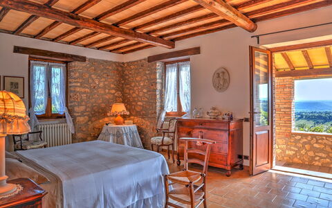 Casale Tre Cipressi 10: Parete, Mobilia, Casa, Casa, Camera Da Letto, Letto, Biancheria, Telaio Del Letto, Bedding, Villa
