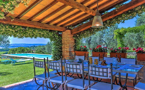 Casale Tre Cipressi 10: Blu, Piscina, Mobilia, Ricorrere, Giardino, Mobili Da Esterno, Estate, Eco Hotel, Hacienda, Terrazza
