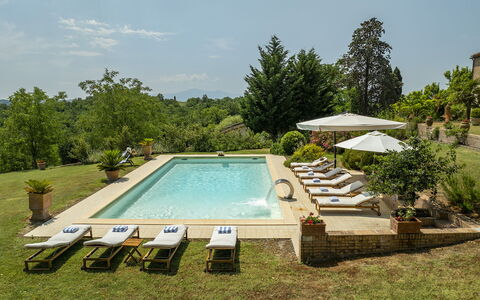 Podere Casanovina 12: Piscina, Ricorrere, Mobili Da Esterno, Lettino, Estate, Eco Hotel, Giardino, Tempo Libero, Ombrello, Villa