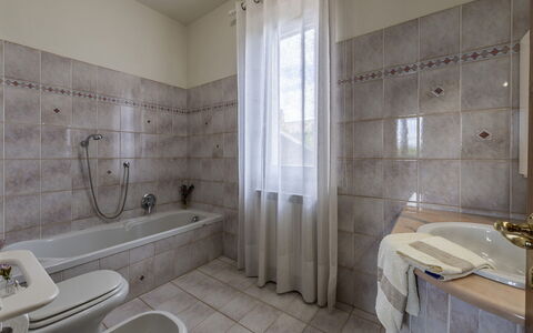 Podere Gellino 14: Pavimentazione, Idraulico Fixture, Bagno, Pavimento, Interior Design, Rubinetto, Idraulico, Lavello, Piastrella, Camera