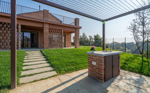 Cascina Buzio 12: Giardino, Shade, Struttura Esterna, Pergola, Landscaping, Design, Cortile, Padiglione, Backyard, Terrazza