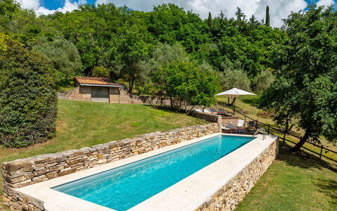 Villa Il Ritiro 8: Blu, Piscina, Materiale Composito, Giardino, Landscaping, Backyard, Muro ​​Di Pietra, Flagstone, Agriturismo, Giochi D'Acqua