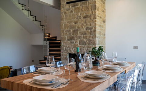 Villa Mamon 6+2: Mobilia, Interior Design, Pavimentazione, Legna, Sedia, Tavolo, Cucina & Sala Da Pranzo Tavolo, Pavimento, Illuminazione, Sala Da Pranzo