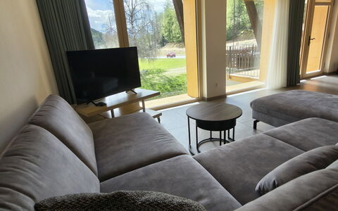 Ferienwohnung Schof: Pavimentazione, Mobilia, Pavimento, Interior Design, Casa, Appartamento, Divano, Soggiorno, Color Legno