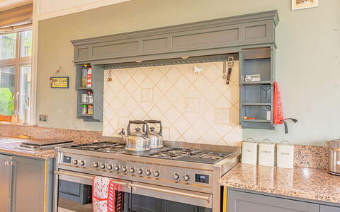 Evergreen Manor: Cucina, Legna, Apparecchio Major, Interior Design, Elettrodomestico Da Cucina, Cucina Stufa, Controsoffitto, Cabinetry, Pavimentazione, Stufa A Gas