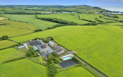 Goose, Quinceborough Farm: Visione Globale, Paesaggio, Fotografia Aerea, Plain, Zona Residenziale, Estate, Lotto, Casa, Landscaping, Campo