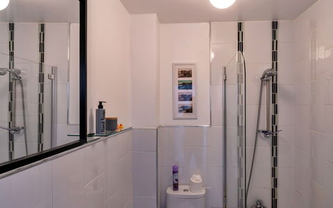 Sea Views Apartment in Ilfracombe: Bagno, Idraulico Fixture, Parete, Interior Design, Pavimentazione, Pavimento, Rubinetto, Lavello, Idraulico, Specchio