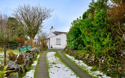 Merddyn Cottage: Arbusto, Casa, Villetta, Groundcover, Driveway, Pendenza, Giardino, Villaggio, Landscaping