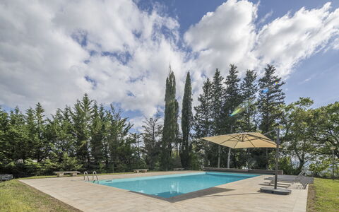 Casa Amelia, Pool, Casole Elsa, Monti: Blu, Piscina, Shade, Giardino, Landscaping, Sempreverde, Larice, Eco Hotel