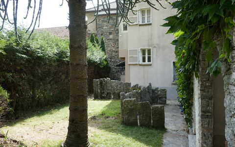 Ludiano 25: Parete, Arbusto, Groundcover, Giardino, Muro ​​Di Pietra, Backyard, Landscaping, Cortile, Passerella, Cortile