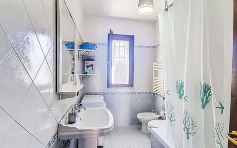 La Tana del Granchio: Blu, Bagno, Idraulico Fixture, Pavimentazione, Interior Design, Pavimento, Rubinetto, Lavello, Idraulico, Gabinetto
