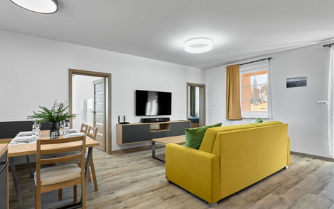Kovářská 543: Interior Design, Pavimentazione, Legna, Mobilia, Soffitto, Pavimento, Illuminazione, Camera, Soggiorno, Lampada
