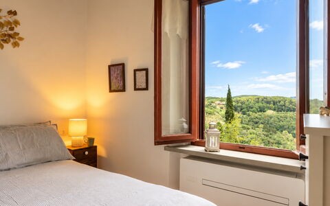 La Veduta - la Finestra su Castelfalfi: Interior Design, Legna, Camera, Mobilia, Camera Da Letto, Letto, Pavimentazione, Pavimento, Cornice, Lenzuolo