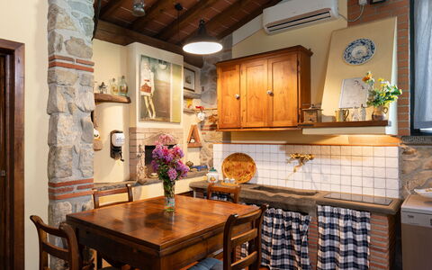 Al Melo: Mobilia, Interior Design, Cucina, Pavimentazione, Legna, Controsoffitto, Soffitto, Tavolo, Pavimento, Lampada