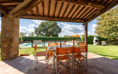 Ortale a Pitigliano with Pool: Legna, Mobilia, Mobili Da Esterno, Giardino, Piscina, Shade, Ricorrere, Backyard, Eco Hotel, Sedia