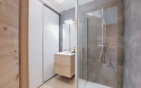 Clos du Savoy: Pavimentazione, Pavimento, Legna, Idraulico Fixture, Interior Design, Mobiletto Del Bagno, Bagno, Idraulico, Porta, Camera