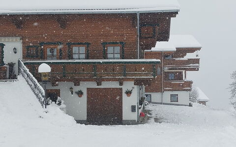 Unterpirchhof: Costruzione, Neve, Finestra, Casa, Pendenza, Urban Design, Legna, Facciata, Congelamento, Tetto