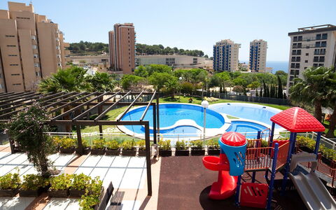 Calpe Calp 907: Proprietà, Piscina, Costruzione, Condominio, Immobiliare, Cittadina, Cielo, Insediamento Umano, Architettura, Appartamento