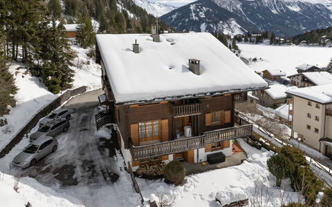 Champex 195: Casa, Villetta, Casa, Area Rurale, Hill Station, Pendenza, Villaggio, Larice, Balcone, Paesino Di Montagna