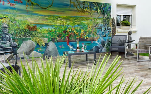Ty Patrick: Parete, Murale, Erba, Camera, Graminacee, Paesaggio, Pianta, Casa, Immobiliare, Interior Design