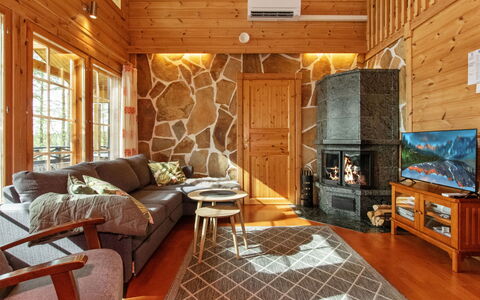 Korpilahti: Legna, Interior Design, Soffitto, Pavimentazione, Mobilia, Camera, Soggiorno, Casa, Pavimento, Log Cabin