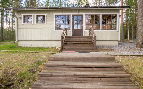 Mäntyrinne: Legna, Villetta, Log Cabin, Foresta, Capannone, Edifici Giardino, Larice, Woodland, Color Legno