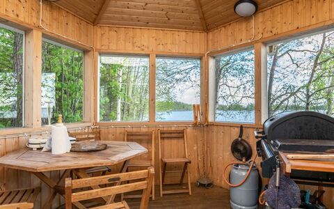 Mäntyrinne: Legna, Villetta, Log Cabin, Foresta, Capannone, Edifici Giardino, Larice, Woodland, Color Legno