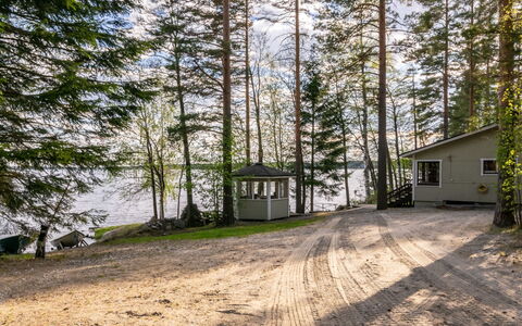 Mäntyrinne: Legna, Villetta, Log Cabin, Foresta, Capannone, Edifici Giardino, Larice, Woodland, Color Legno