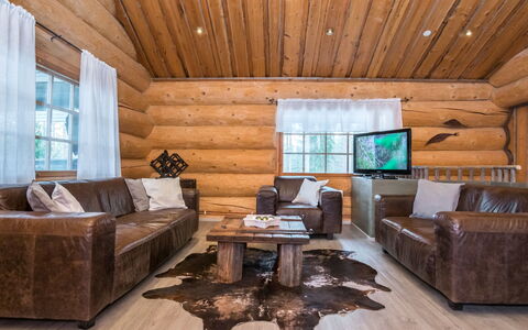 Juurakkopirtti: Legna, Mobilia, Casa, Villetta, Pavimento In Legno, Latifoglie, Divano, Soggiorno, Log Cabin, Soffitto