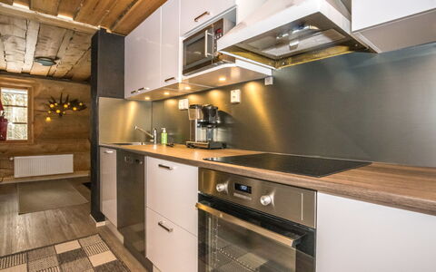 Juurakkopirtti: Pavimentazione, Cucina, Legna, Controsoffitto, Interior Design, Soffitto, Pavimento, Pavimento In Legno, Cabinetry, Mobilia