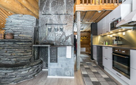 Juurakkopirtti: Legna, Pavimentazione, Interior Design, Illuminazione, Soffitto, Pavimento, Mobilia, Cucina, Camera, Appartamento